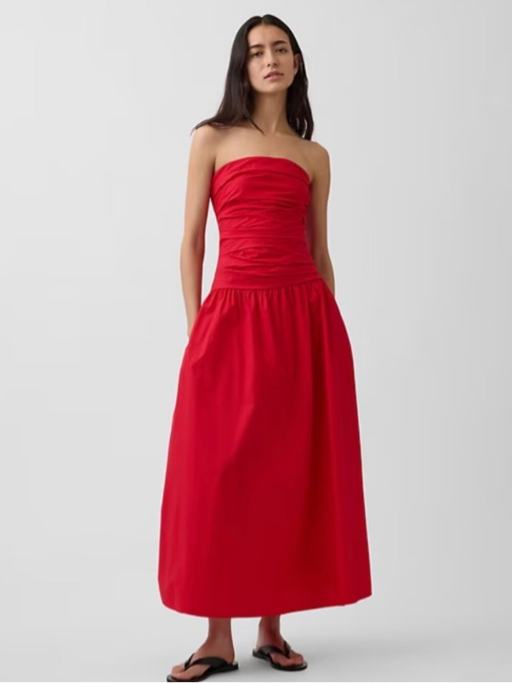 $128 Band of the Free Poplin cotton Drop-Waist Maxi Dress M